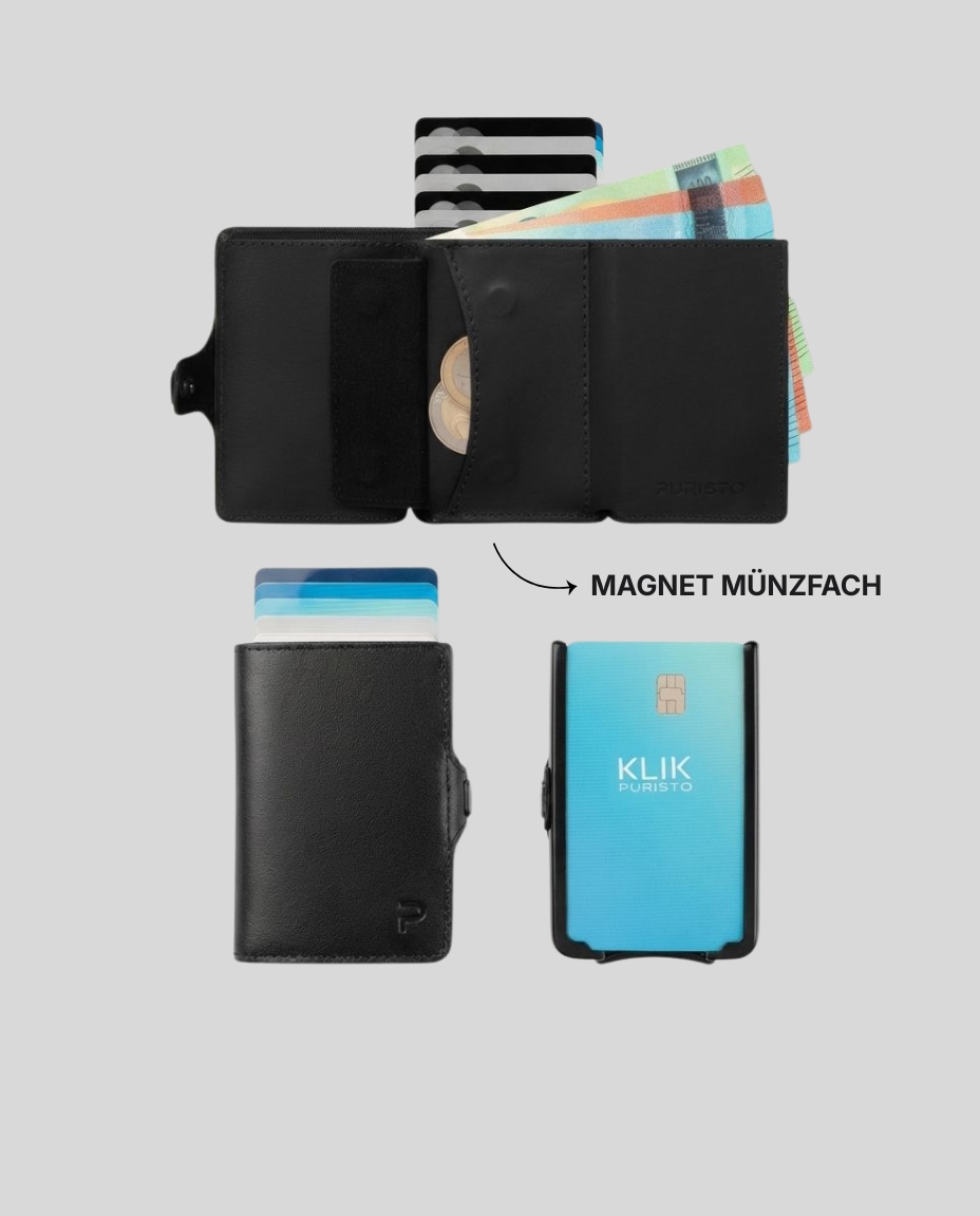 Geldbörse, Wallet, Kreditkartenfächer, Magnetfach, Kartenetui, Geldbörse, Kreditkartenfächer, Geldscheinfach, Magnet-Münzfach, Klappwallet, Geldbörse, Wallet, Kreditkartenfächer, Münzfach, Geldwechselfach