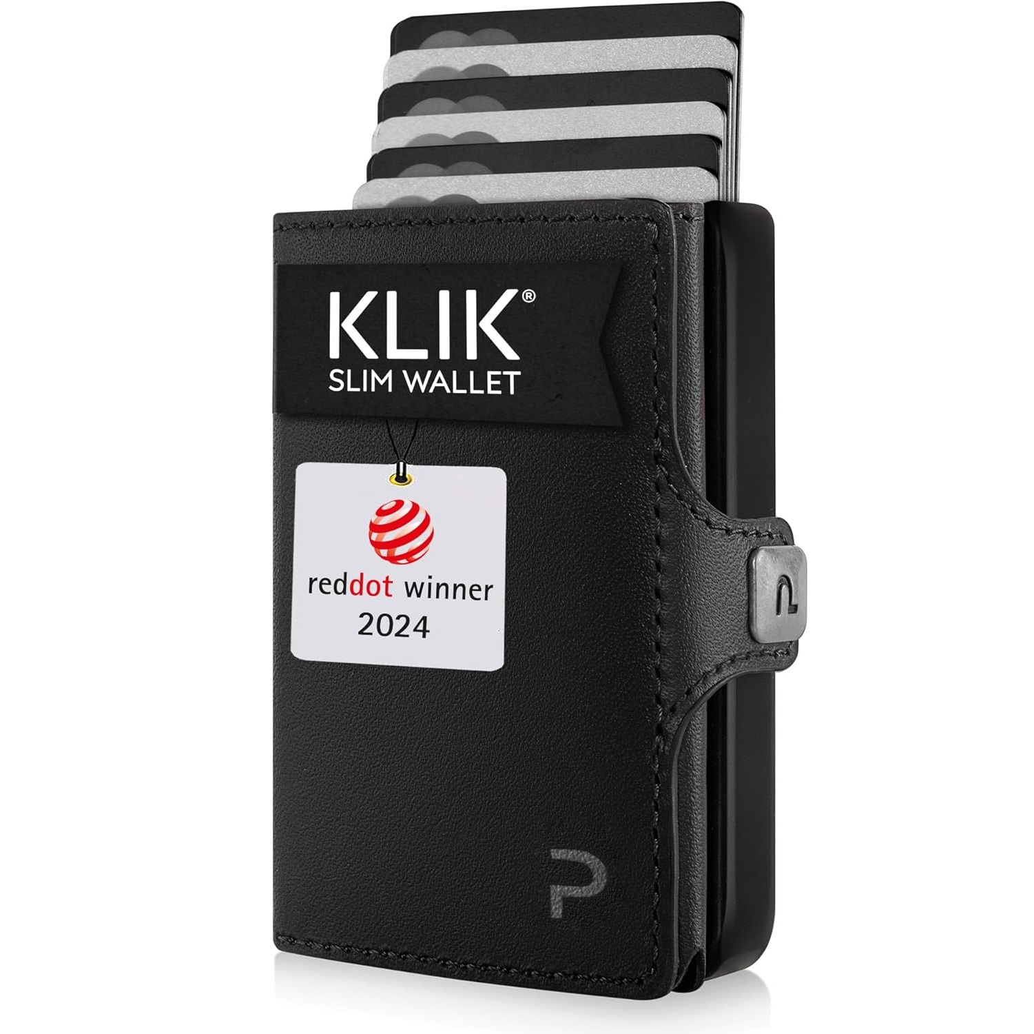 Zubehor, Slim Wallet, Kartenhalter, schwarz, Metallverschluss, RFID-Schutz