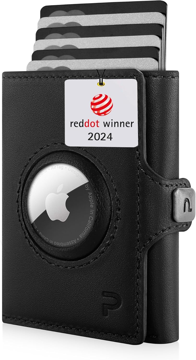 wallet, Kartenhalter, rotiere Schickslot, metallisches Detail, schwarzes Leder